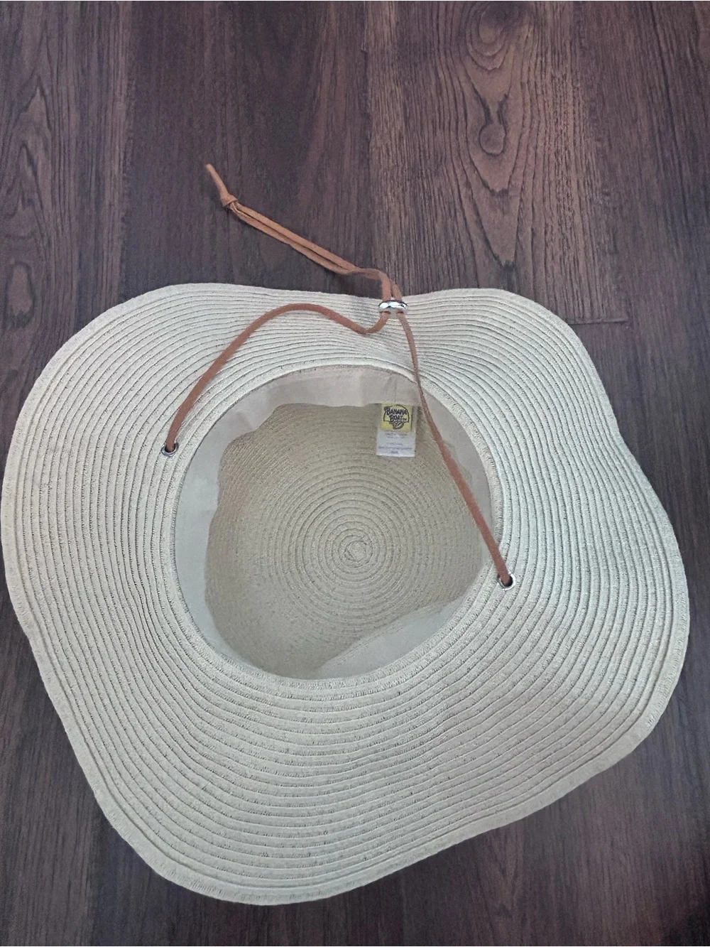 Banana Boat EUC Wide Brim Sun Hat Straw-Style 100% Paper Adjustable Chin Strap
